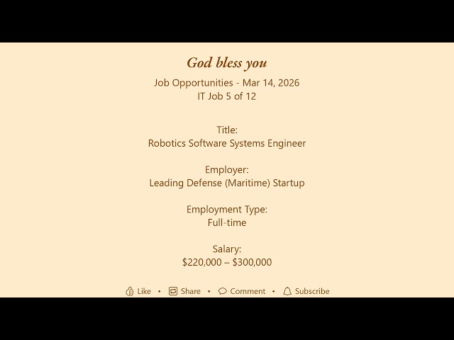 Daily IT Jobs Opportunities 2026-03-14