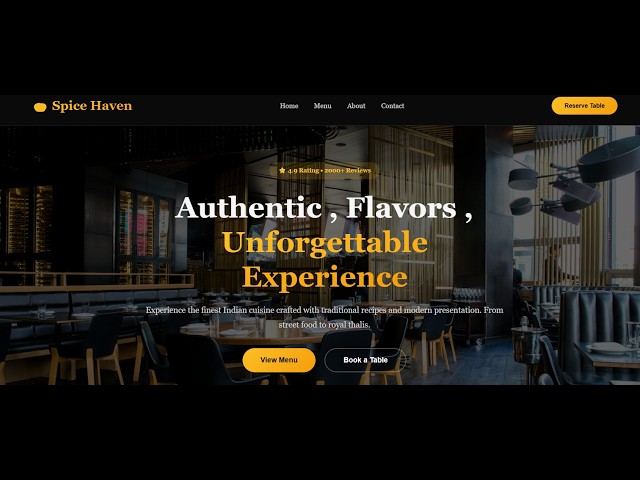 restaurant home page with menu | HTML and CSS | mini project | daily practice @codesgirl96