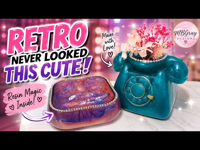 I Can’t Believe How CUTE This Retro Resin Phone Planter Turned Out! 💕✨