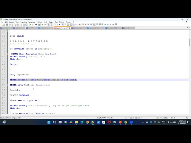 Oracle SQL Session #7 Oracle Functions TRIM,LRTRIM,SUBSTR,INSTR #oracle #training
