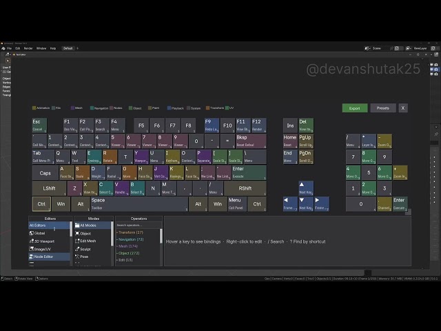 Keymap Visualizer - Blender Addon - Preview