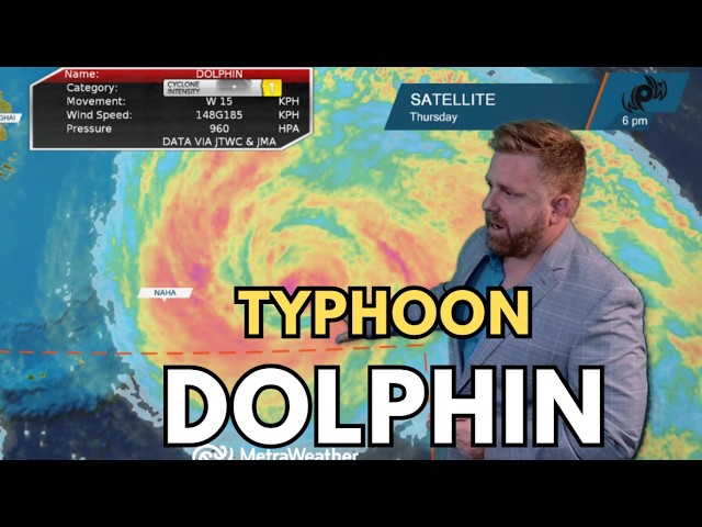 Typhoon Dolphin hits Okinawa and Southern Japan