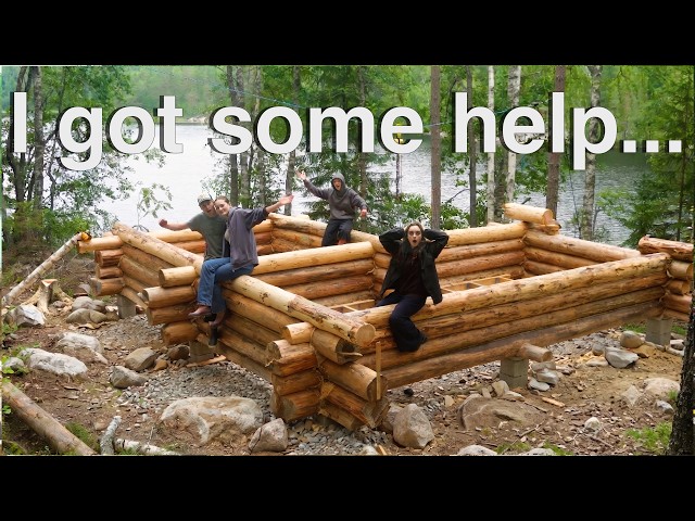 ME AND MY FRIENDS BUILD AN ISLAND LOG CABIN!