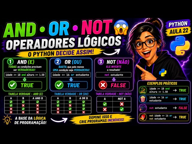 Aula 22 - Operadores Lógicos (AND, OR e NOT)
