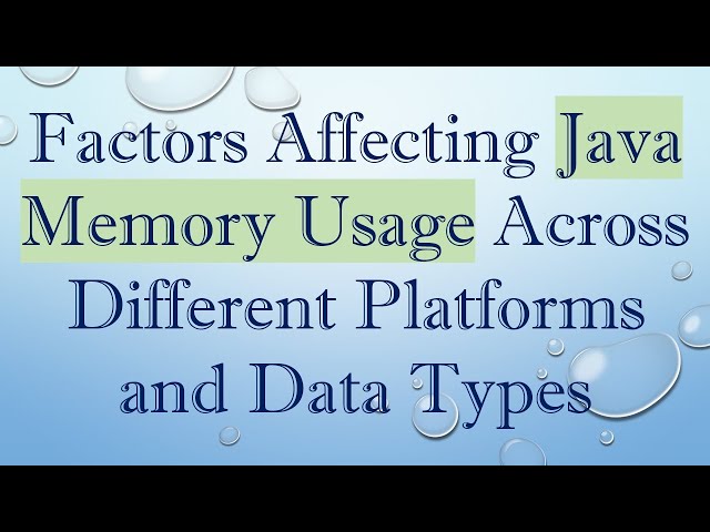Factors Affecting Java Memory Usage Across Different Platforms and Data Types