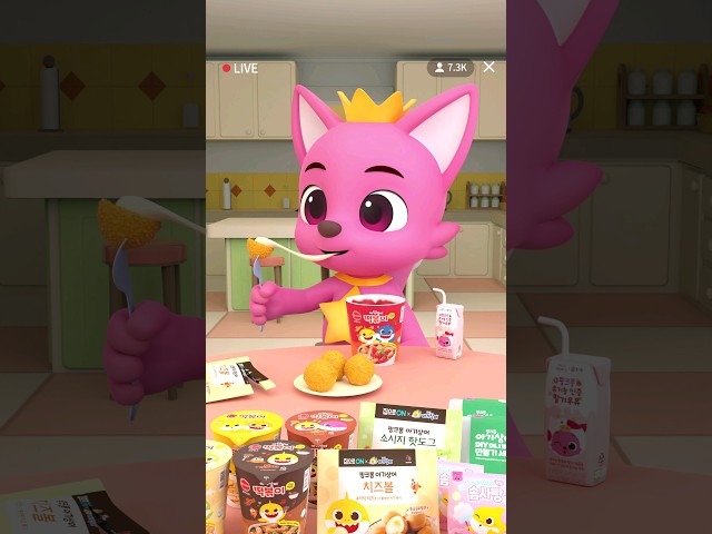 핑크퐁 편의점 꿀조합 먹방 (feat. 떡볶이, 치즈볼) #핑크퐁쇼츠 #pinkfongshorts