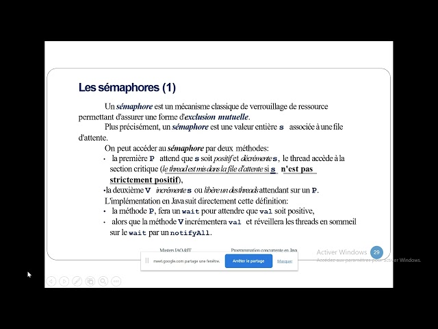 les sémaphores en java