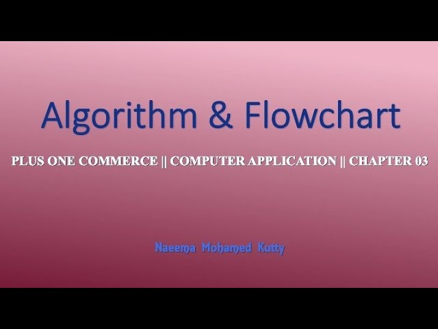 Algorithm & Flowchart || Plus one || Computer Application || Improvement Revision