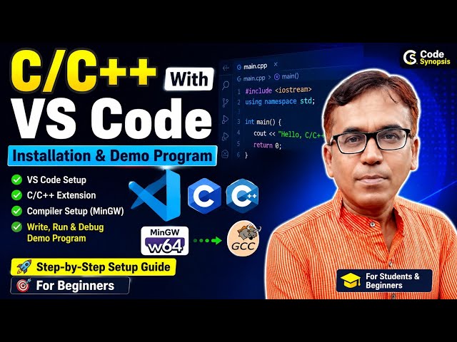 C/C++ with VS Code Installation & Demo Program | Step-by-Step Setup|Code Synopsis |কোডসিনপসিস| বাংলা