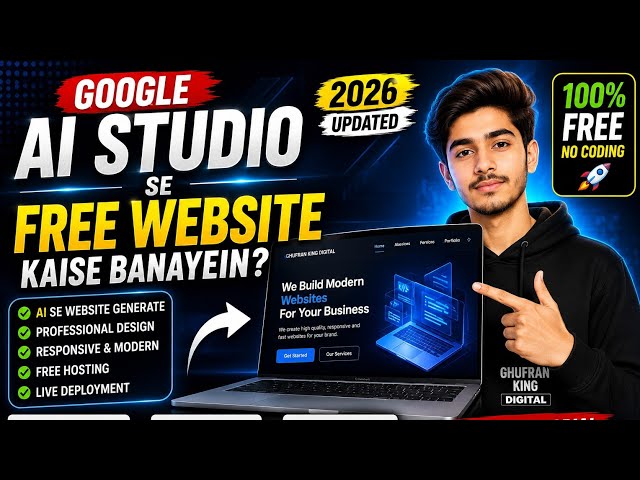 🚀 Google AI Studio Se FREE Website Kaise Banayein? | FREE Vercel Deployment Tutorial 2026 (Urdu)