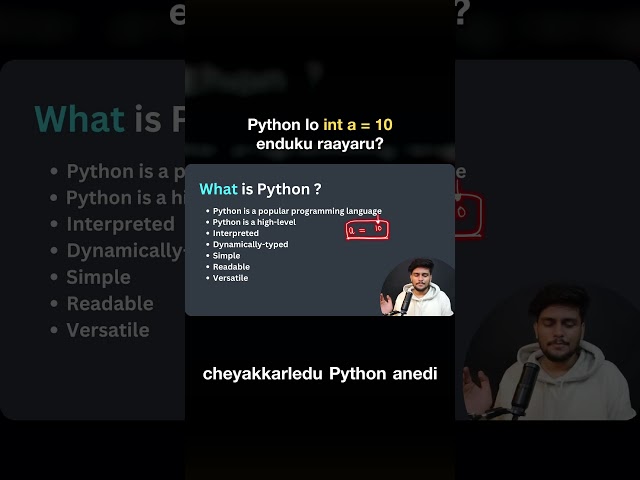 What is Python? | Dynamically Typed Language Explained in Telugu