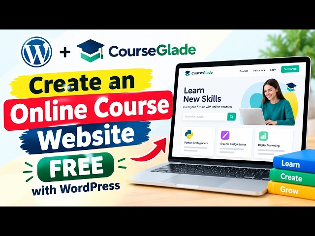 How to Create an Online Course Website FREE with WordPress | CourseGlade LMS Tutorial