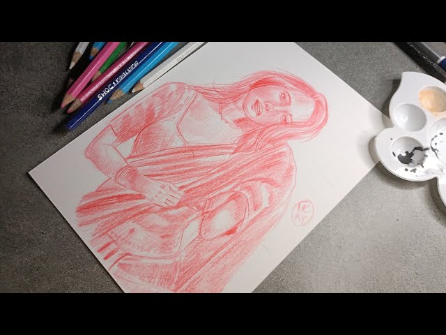 Figure Study in Colored Pencil   Female Figure with Colored Pencils sketching tutorial loomis method