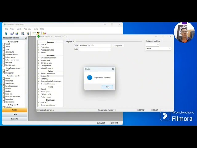 A service device with the software lock service 3g can be used together with  visionline