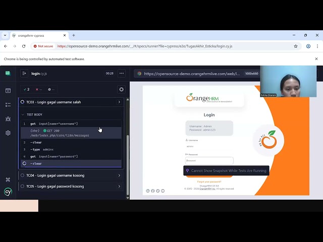 Automation Testing Website OrangeHRM menggunakan Cypress dengan Page Object Model