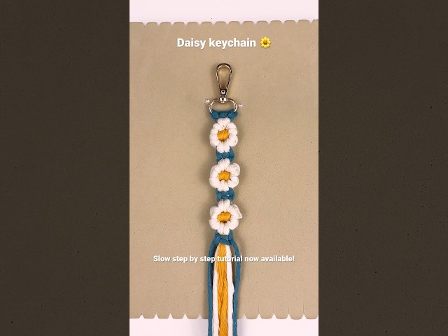 Daisy flower - macrame keychain tutorial