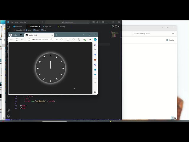 ANALOG CLOCK USING (JS ,CSS ,HTML)