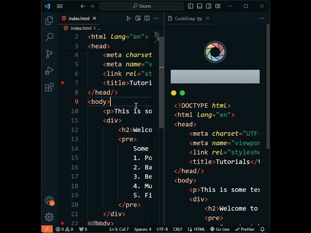 CodeSnap in VS Code🎇 #vscode #visualstudio #webdevelopment