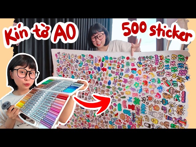 THỬ THÁCH VẼ STICKER CHO ĐẾN KHI MÀU HẾT MỰC | Beisme