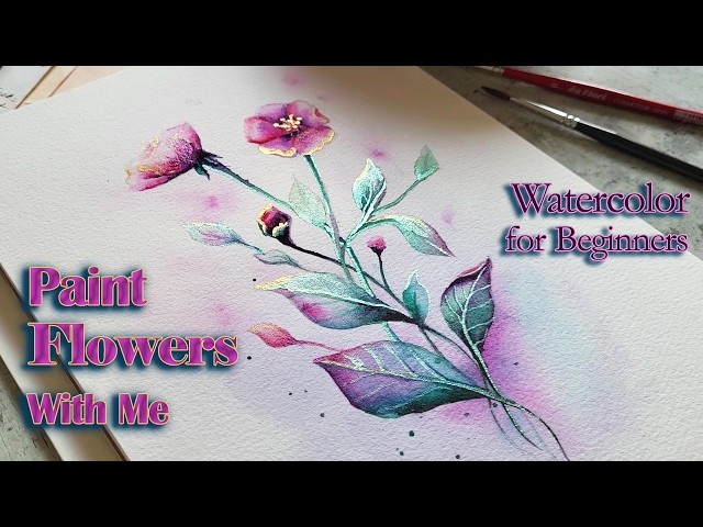 Relaxing Watercolor Flower Painting for Beginners | Step-by-Step Tutorial