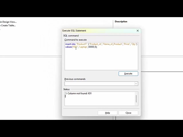 SQL Query to insert record in open office Base in hindi एस क्युएल में रिकॉर्ड कैसे इन्सर्ट करें