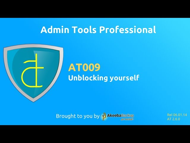 AT009 - Admin Tools Professional  - Unblocking Yourself