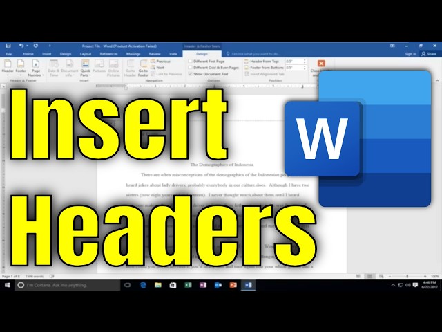 How to Insert Headers in Word