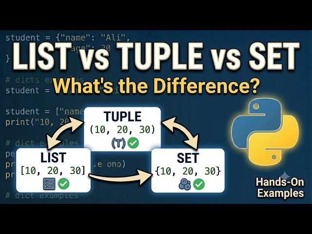 Python Lists vs Tuples vs Sets | Differences Explained with Examples | Masterclass #04