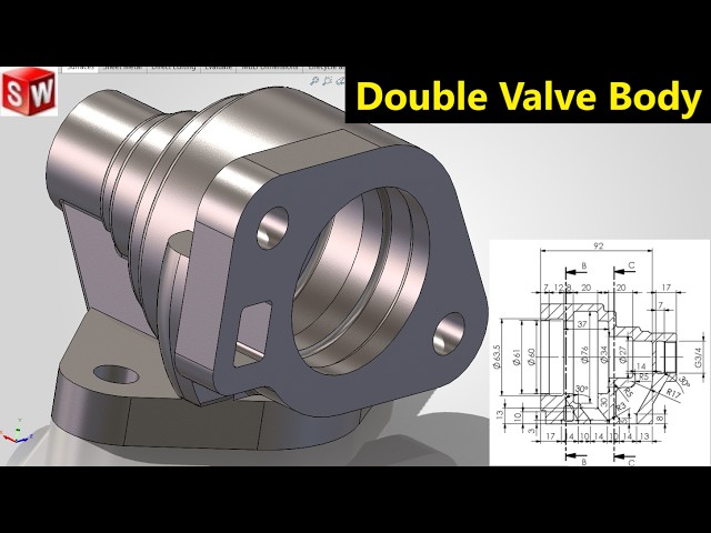 SolidWorks Tutorials | Dual Valve Body 3D Modeling in SolidWorks