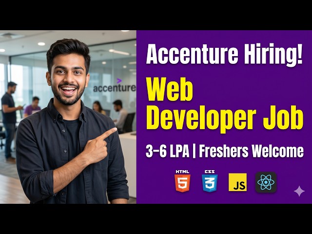 Accenture Hiring Freshers | Web Developer Job Gurugram | Front End Back End 2026