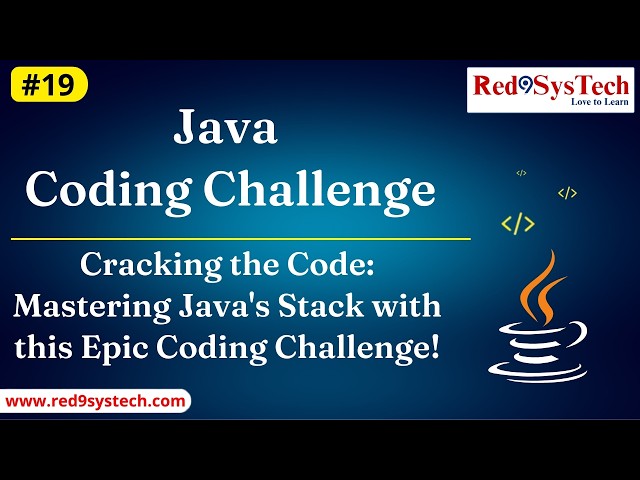 Stack in Java Explained | Coding Interview Problem with Push & Pop Operations | DSA | Red9SysTech
