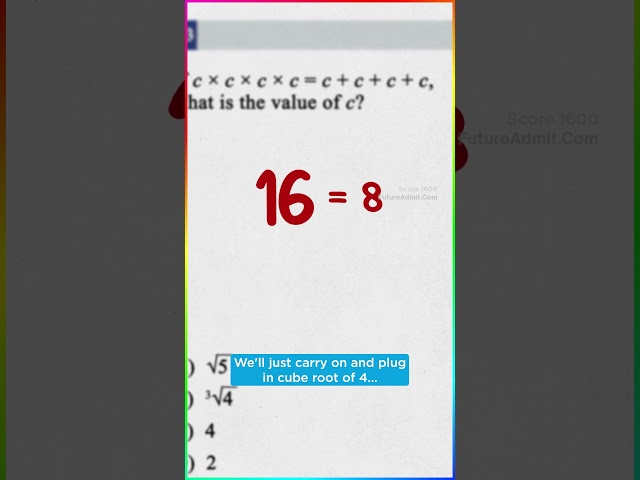 This question tanks perfect SAT math scores