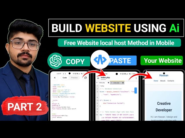 How to Make a Professional Website Using AI on Mobile | Free Local Host Method in Mobile | Part 2