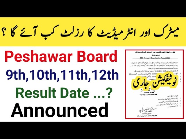 Matric intermediate Peshawar Board Result 2026 | BISE Peshawar | Peshawar Board Matric Result 2026