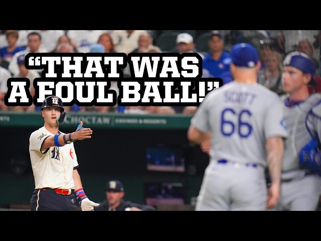 Josh Jung stopped running because the ball was foul before bouncing back fair, a breakdown