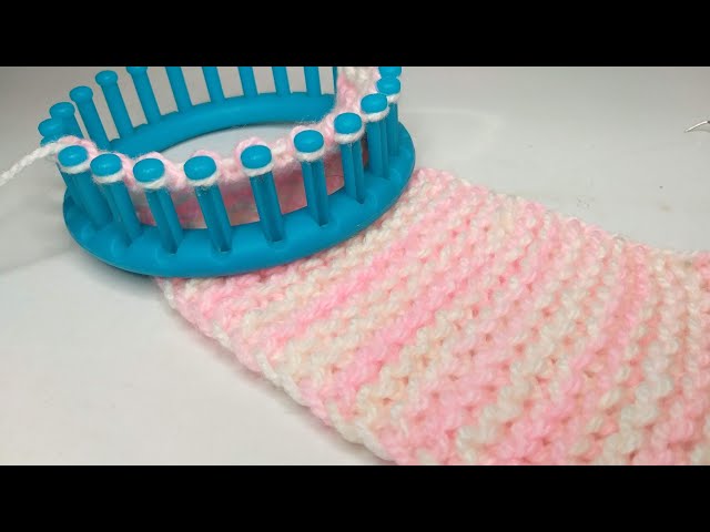Beautiful circular loom stitch | Flat knitting