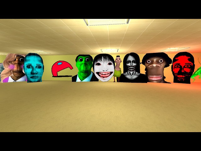 AMORYC GREEN OBUNGA KUSHIKA & unlimited nextbots in backrooms snpc #snpc