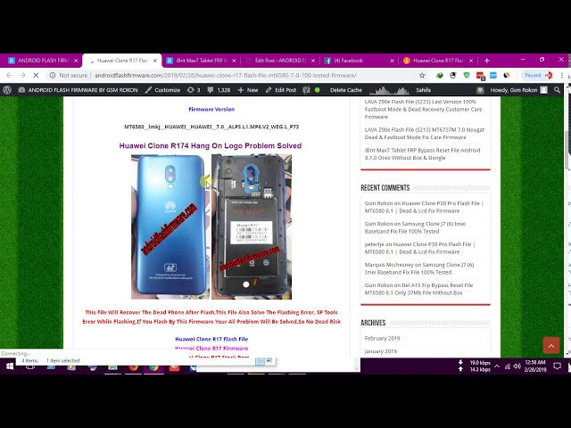 Huawei Clone R17 Flash File MT6580 7.0 Frp Hang Logo Dead Recovery Lcd Fix Firmware