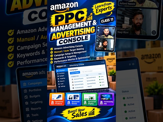 Amazon PPC Advertising Explained | Sponsored Products, Sponsored Brands, Display & TV Ads | Class 11