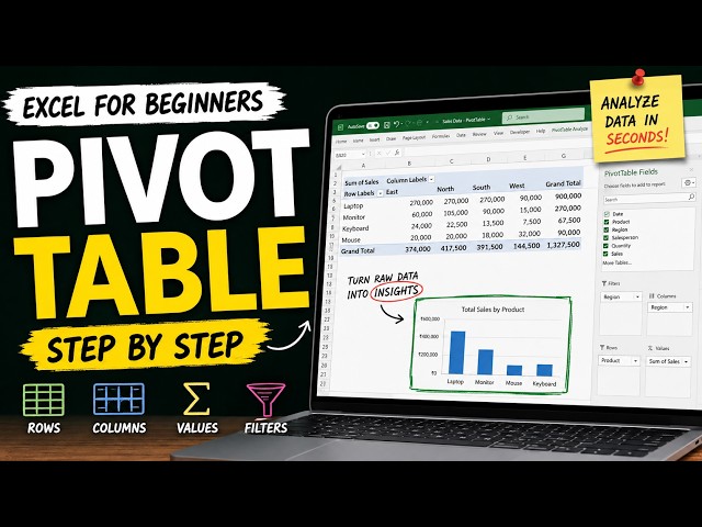 Excel Pivot Tables for Beginners | Step-by-Step Tutorial