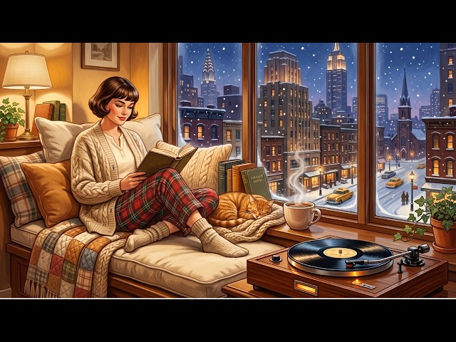 The First Snowfall in 1950s Manhattan | Cozy Vintage Americana Music