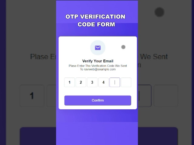 create otp verification code form using  html css and javascript