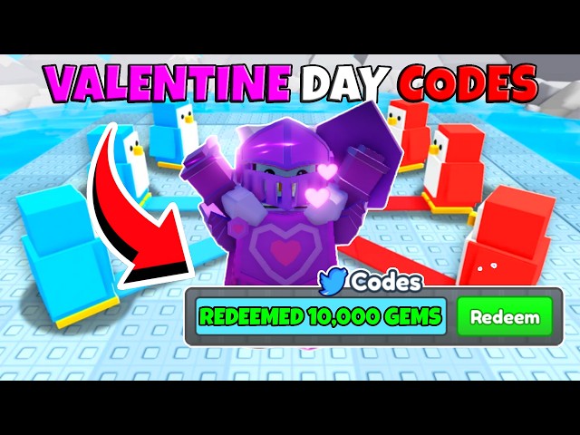 *NEW* VALENTINE UPDATE All The CODES + YOUTUBER Penguin Codes Roblox Knockout🐧 | TEAM UPDATE CODES💎