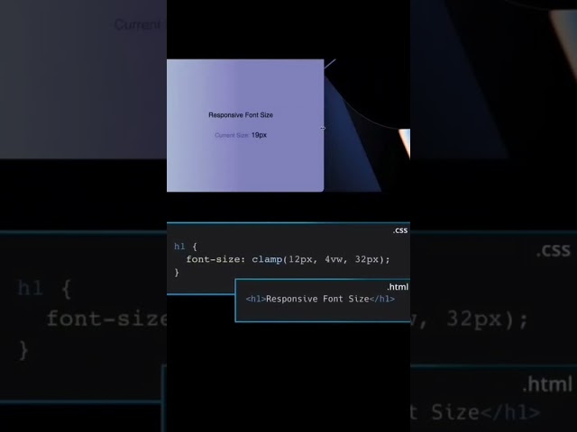 Responsive font size #css #coding #ytshorts  #programming #shorts #html