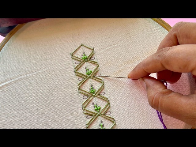 Hand Embroidery Designs Border Pattern | Beginner Friendly Tutorial | Embroidery | bordado a mano