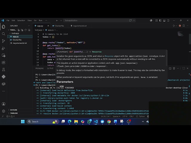 Dockerize a python application : Todo Application