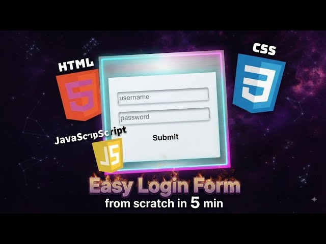 Build a Login Form Using HTML, CSS & JavaScript | Beginner Tutorial