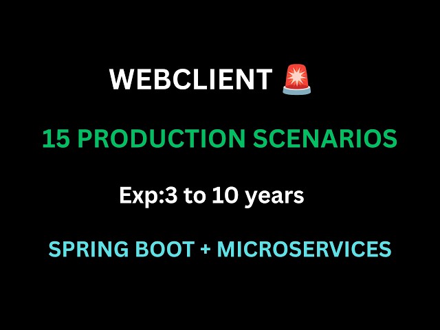 WebClient in Spring Boot: 15 Real Production Scenarios Every Java Developer Must Know | 2026