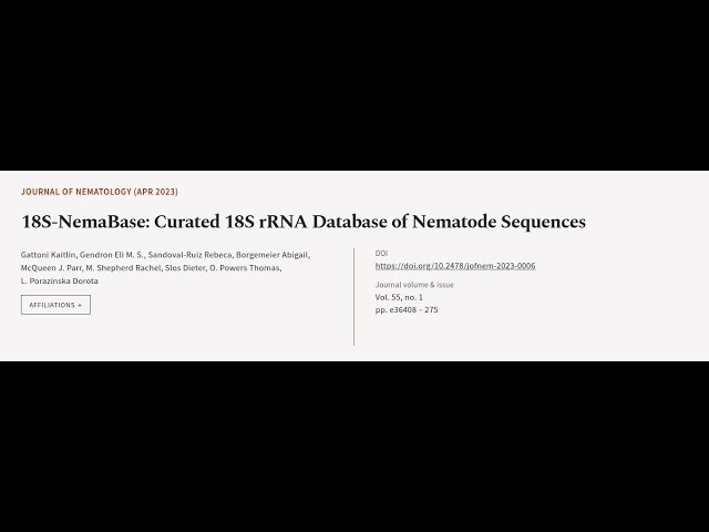 18S-NemaBase: Curated 18S rRNA Database of Nematode Sequences | RTCL.TV