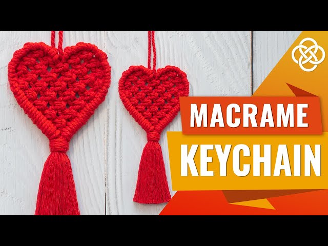Macrame Heart Keychain Tutorial | Valentine's day gift | Macrame keychain heart shape